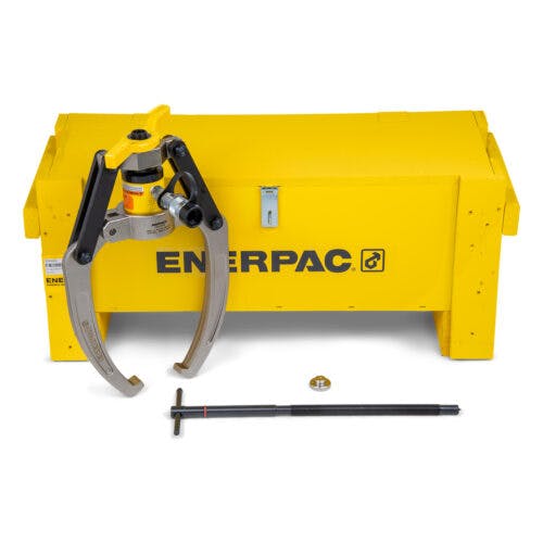 Enerpac LGH serie hydraulisk gripearm avtrekker levert i en praktisk kasse