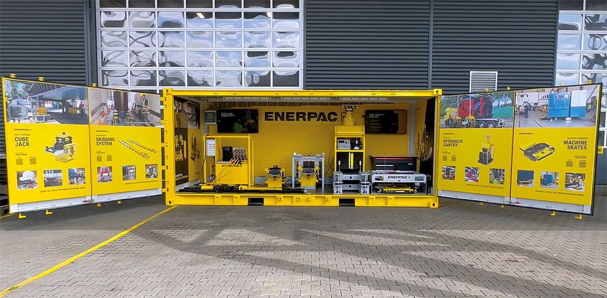 Enerpac Roadshow 2024 container med diverse utstyr